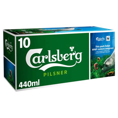 Carlsberg Pilsner Lager Beer 10 X 440ml Cans Beer Iceland Foods