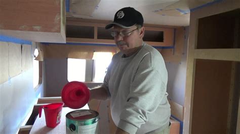 How To Build A Diy Travel Trailer Part 22 Painting The Cabinets