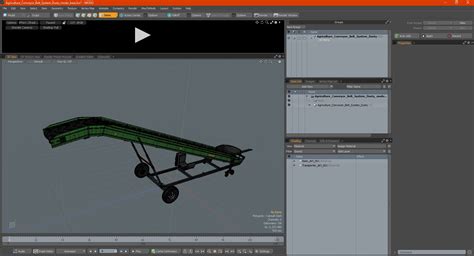 Agriculture Conveyor Belt System Dusty 3d Model 69 3ds Blend C4d