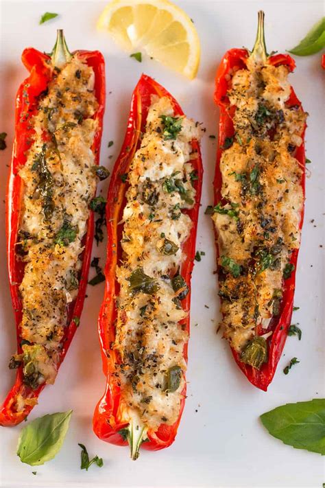 Crab Stuffed Peppers With Lemon Basil Butter Chili Pepper Madness