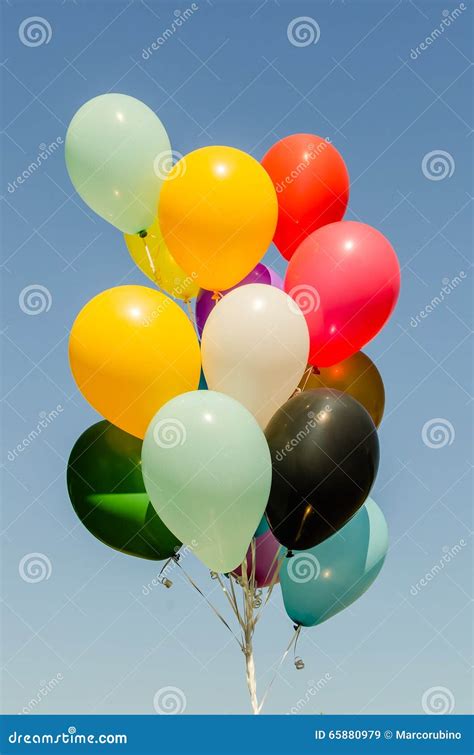 Colorful Bunch Of Helium Balloons Stock Illustration Illustration Of
