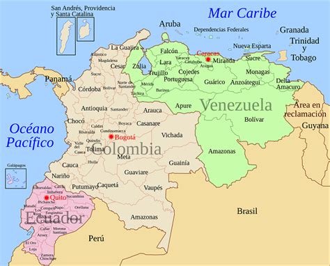 Mapa De Colombia Con Sus Fronteras Mapa De Colombia