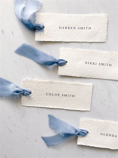 Handwritten Place Cards With Ribbon Shop Shan Lettering Studio Cards