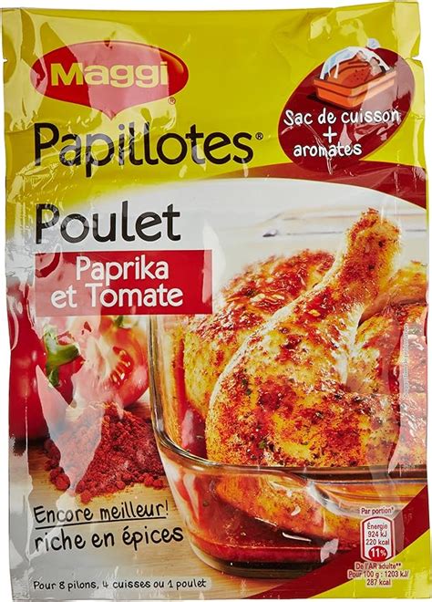 Maggi Papillotes Poulet Paprika Et Tomate 28g Lot De 8 Amazon Fr