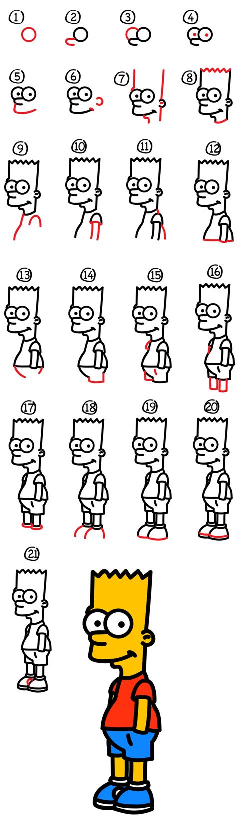 Desenho 'bart simpson' criado por brendaaaaaaaa no mural livre do gartic, o jogo de desenhos online e a rede social para desenhistas. How To Draw Bart Simpson - Art For Kids Hub