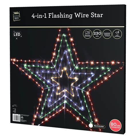 Led 4 In 1 Starry Wire Star Multicolour 80cm Christmas Lights Shop