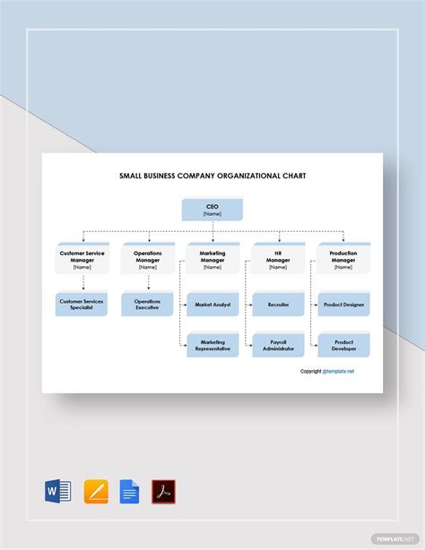 Small Business Company Organizational Chart Template Download In Word