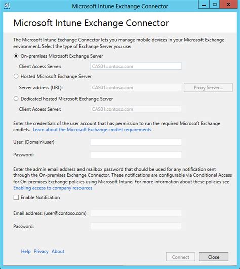 Set Up Microsoft Intune On Premises Exchange Connector Microsoft My