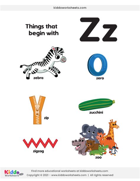 Letter Z Words Alphabet Tracing Worksheet Supplyme Trace The Words