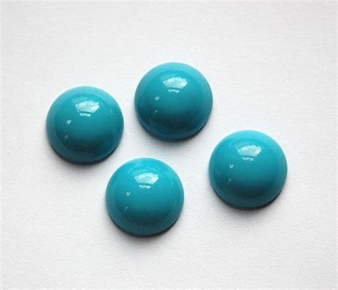 Vintage Turquoise Blue Glass Cabochons 15mm Cab705aa Etsy Vintage