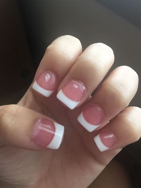 Pink And White Acrylic Nails French Tip Short Pretty Frenchtipnails