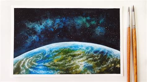 Painting The Earth With Watercolor The Planet Earth In Space 57