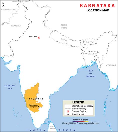Karnataka is india's 8th largest state. Location map of Karnataka, Where is Karnataka