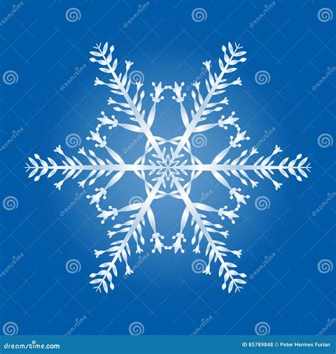 Single Snowflake Geometric Pattern Stock Vector Illustration Of