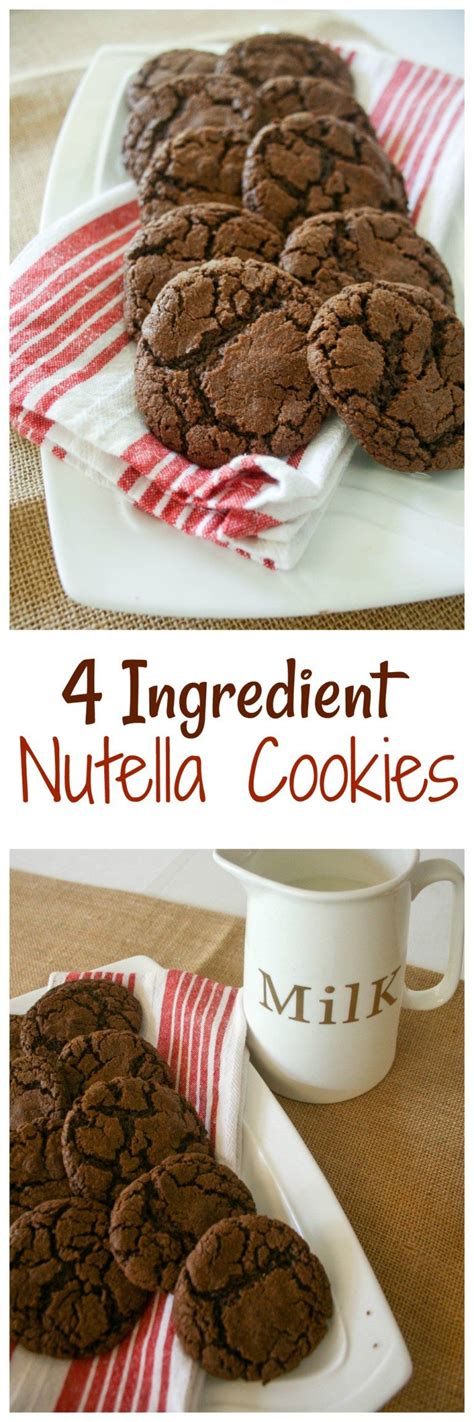 4 ingredient nutella cookies are the simplest yest most delicious chocolate cookie you will