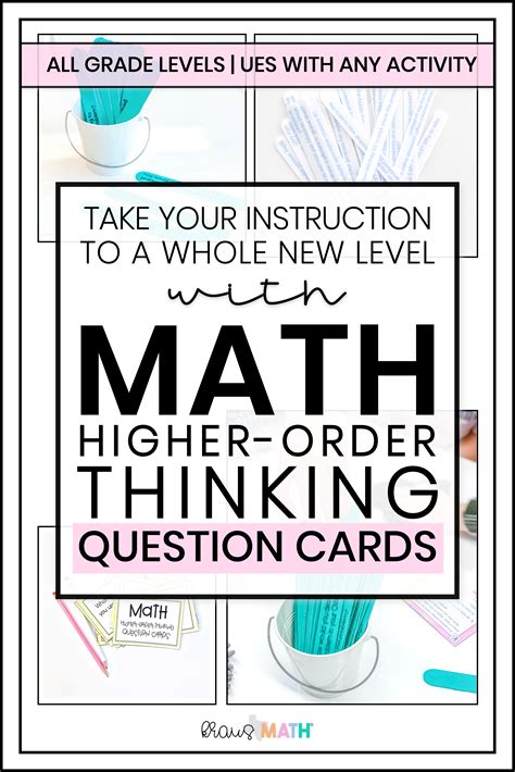 Math Higher Order Thinking Questions Cards Blooms Taxonomy Kraus