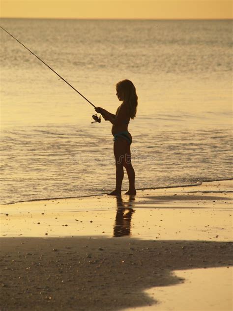 598 Girl Fishing Sunset Beach Stock Photos Free And Royalty Free Stock
