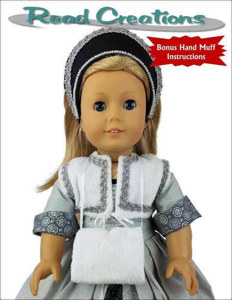 readcreations reversible tudor partlet doll clothes pattern 18 inch dolls such as american girl®