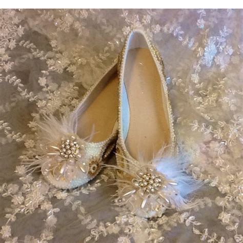 wedding shoes bridal flats beaded rhinestones hand embellished etsy