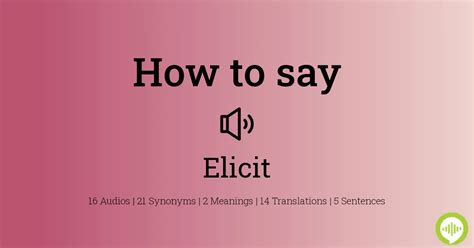 How To Pronounce Elicit