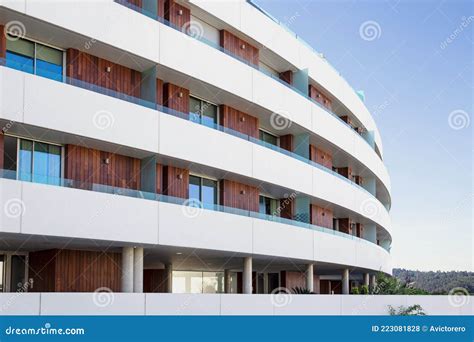 Modern Apartment Building With Curved Facade Stock Photo Image Of