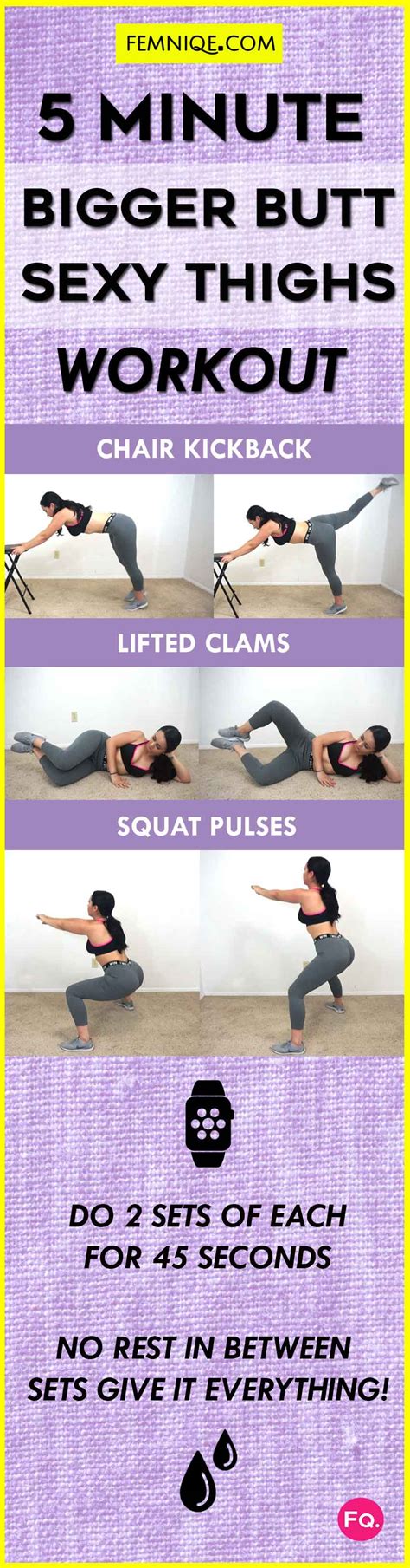 5 Minute Bigger Butt And Thigh Workout Grow Glutes And Tone Legs