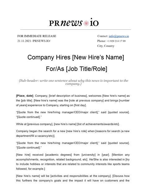 New Hire Press Release Whats It And How To Create One