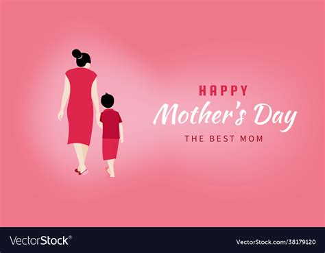 mother holding her son hand royalty free vector image