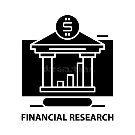 Financial Research Icon Black Vector Sign With Editable Strokes