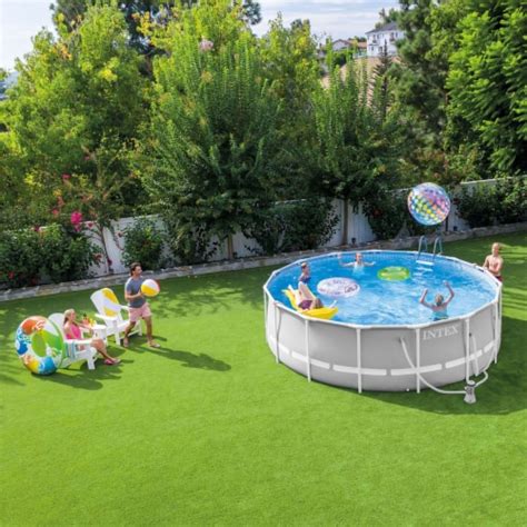 Intex 10x30 Prism Metal Frame Round Outdoor Above Ground Swimming Pool