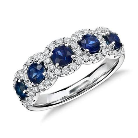 Sapphire And Diamond Halo Ring In K White Gold Blue Nile Blue Wedding Rings Sapphire