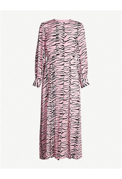 Rixo Emma Flared Tiger Print Silk Dress Selfridges Com Silk Print
