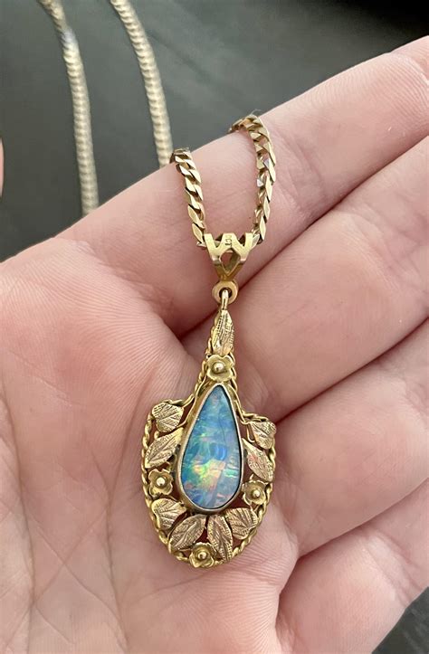 Vintage 9 Ct Gold Necklace With Opal I Found This Weekend Just Wish I