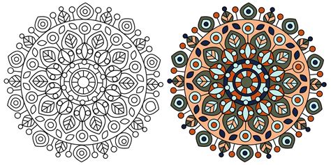 Modern Mandala Design Coloring Page Template 1229193 Vector Art At Vecteezy