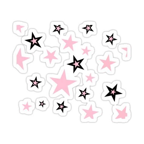 Pink Stars Sticker For Sale By Stickers By Bee Pink Stars Star