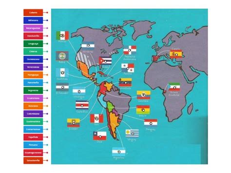 Nacionalidades De Los Países Hispanohablantes Labelled Diagram