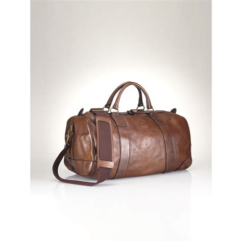 Lyst Polo Ralph Lauren Leather Duffel Bag In Brown For Men