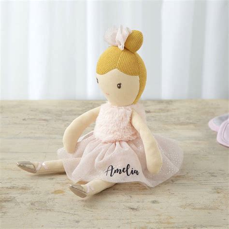 Personalised Ballerina Doll In Pale Pink Dress By My 1st Years