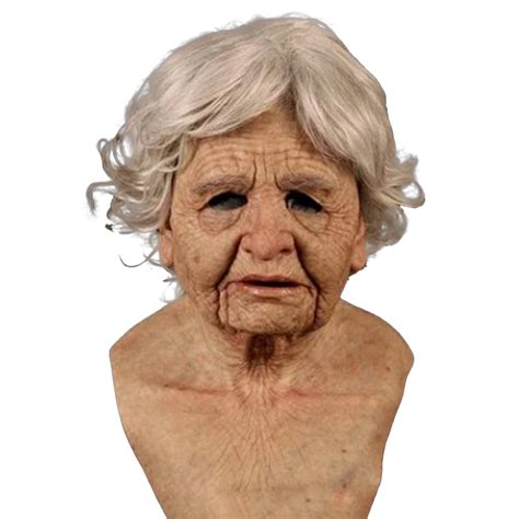 Buy Kaenwang Old Woman Realistic Halloween Human Face Novelty Cosplay