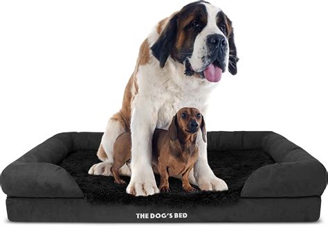 The Dogs Bed Orthopaedic Dog Bed Xxl Black Faux Fur Waterproof Memory