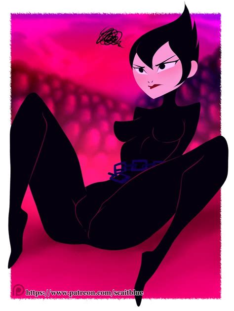 Rule 34 Annoyed Ashi Black Hair Blush Bodysuit Breasts Chained Up