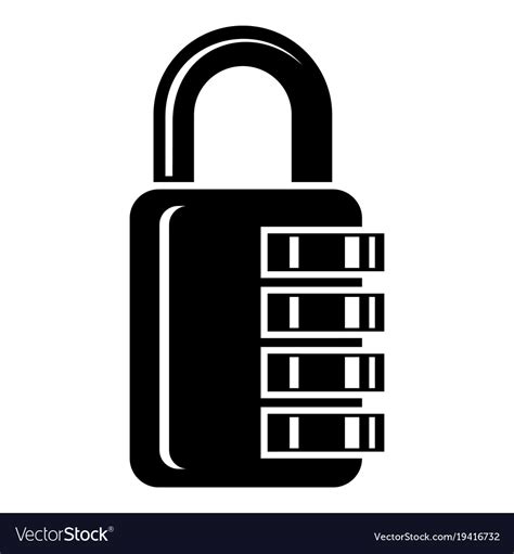 Combination Lock Icon Simple Style Royalty Free Vector Image