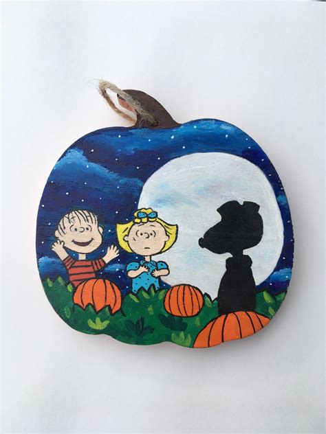 Its The Great Pumpkin Charlie Brown Hand Painted Wooden Etsy Great