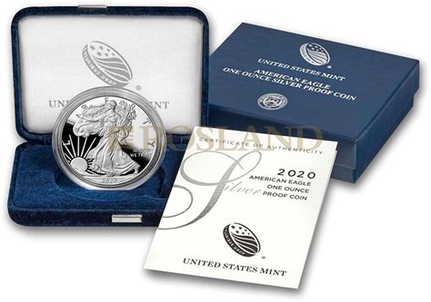 1 Unze Silbermünze American Eagle 2020 W Pp Box Zertifikat
