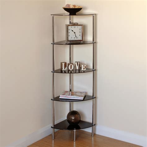 Match them with the top quality chinese glass bathroom corner shelf factory & manufacturers list and more here. Hartleys 5 Tier Black Glass Side Corner Shelf/Display Unit ...