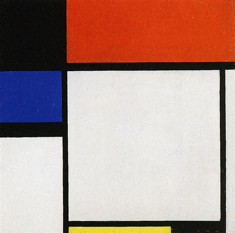 Piet Mondrian Composition No Iiifox Trot B With Black Red Blue