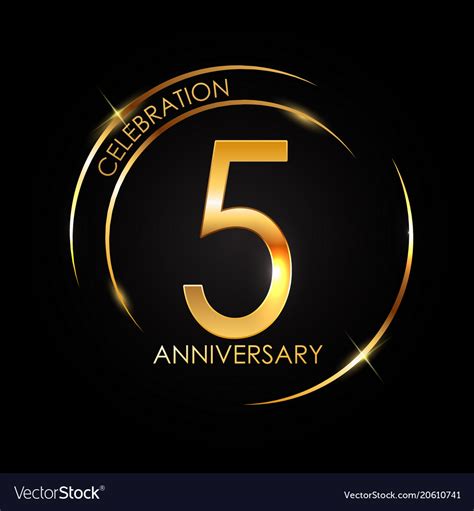 Template 5 Years Anniversary Royalty Free Vector Image