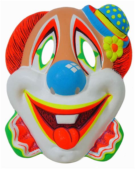 Vintage Childrens Clown Halloween Mask 1960s Ben Cooper Halloween