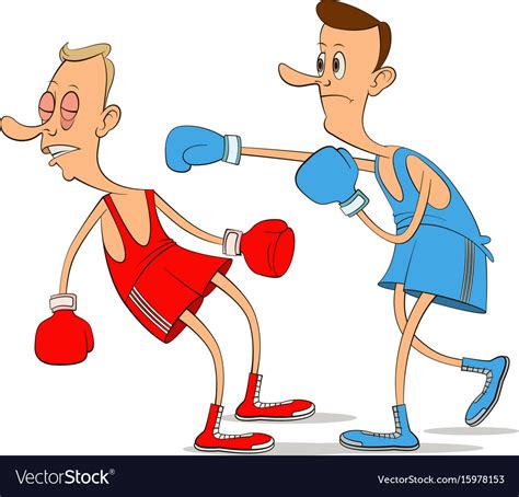 Two Boxers Fighting Royalty Free Vector Image Vectorstock