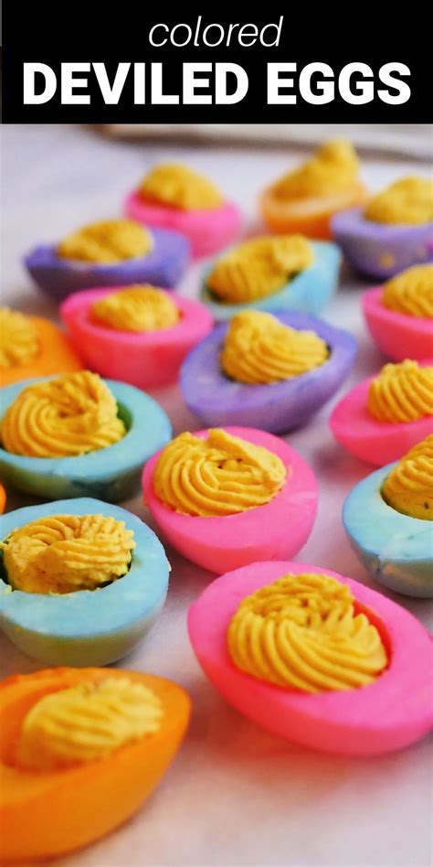 Colored Deviled Eggs In 2021 Deviled Eggs Dyed Deviled Eggs Food
